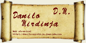 Danilo Mirdinja vizit kartica